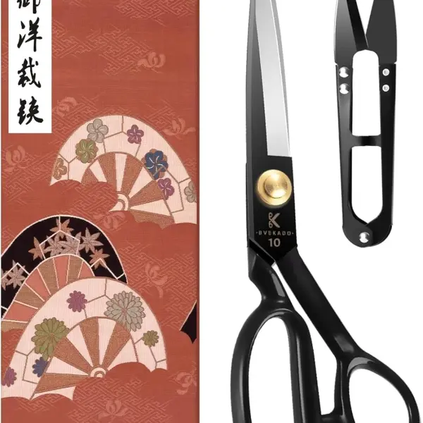 Sewing Scissors, 10 Inch Fabric Dressmaking Scissors Upholstery Office Shears for Tailors Dressmakers, Best for Cutting Fabric Leather Paper Raw Materials Heavy Duty High Carbon Steel(Right-Handed)