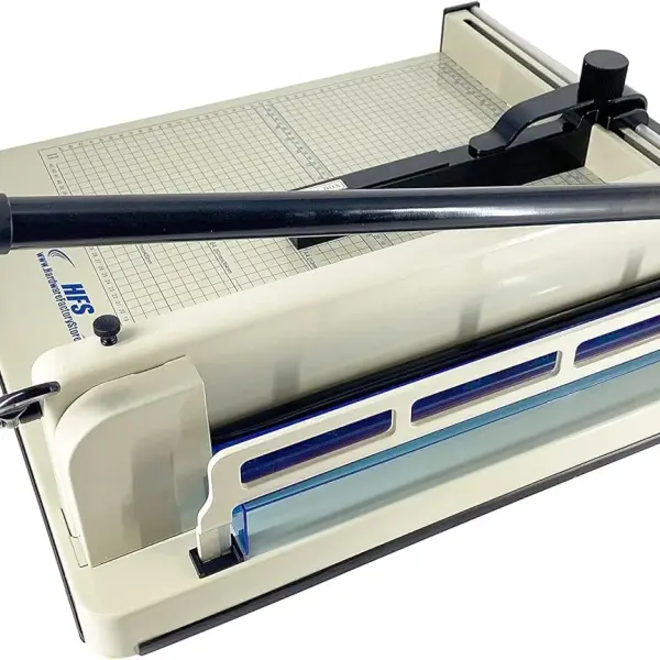 HFS(R) Heavy Duty Guillotine Paper Cutter 400 Sheet Capacity | Solid Steel Construction (A3-17'' paper cutter)