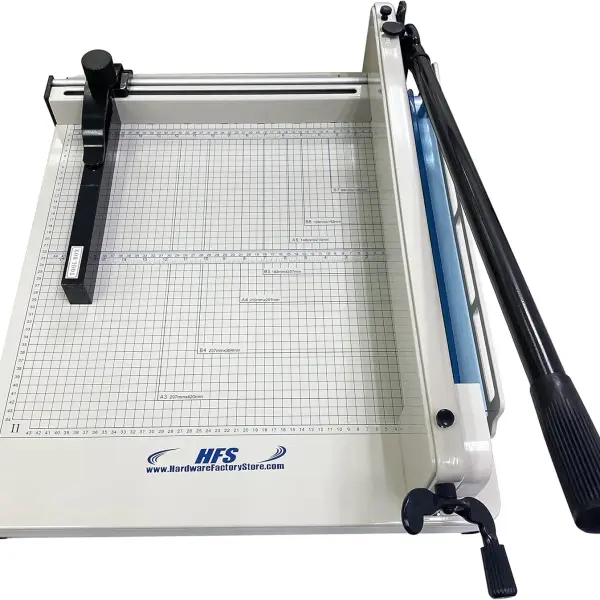 HFS(R) Heavy Duty Guillotine Paper Cutter 400 Sheet Capacity | Solid Steel Construction (A3-17'' paper cutter)