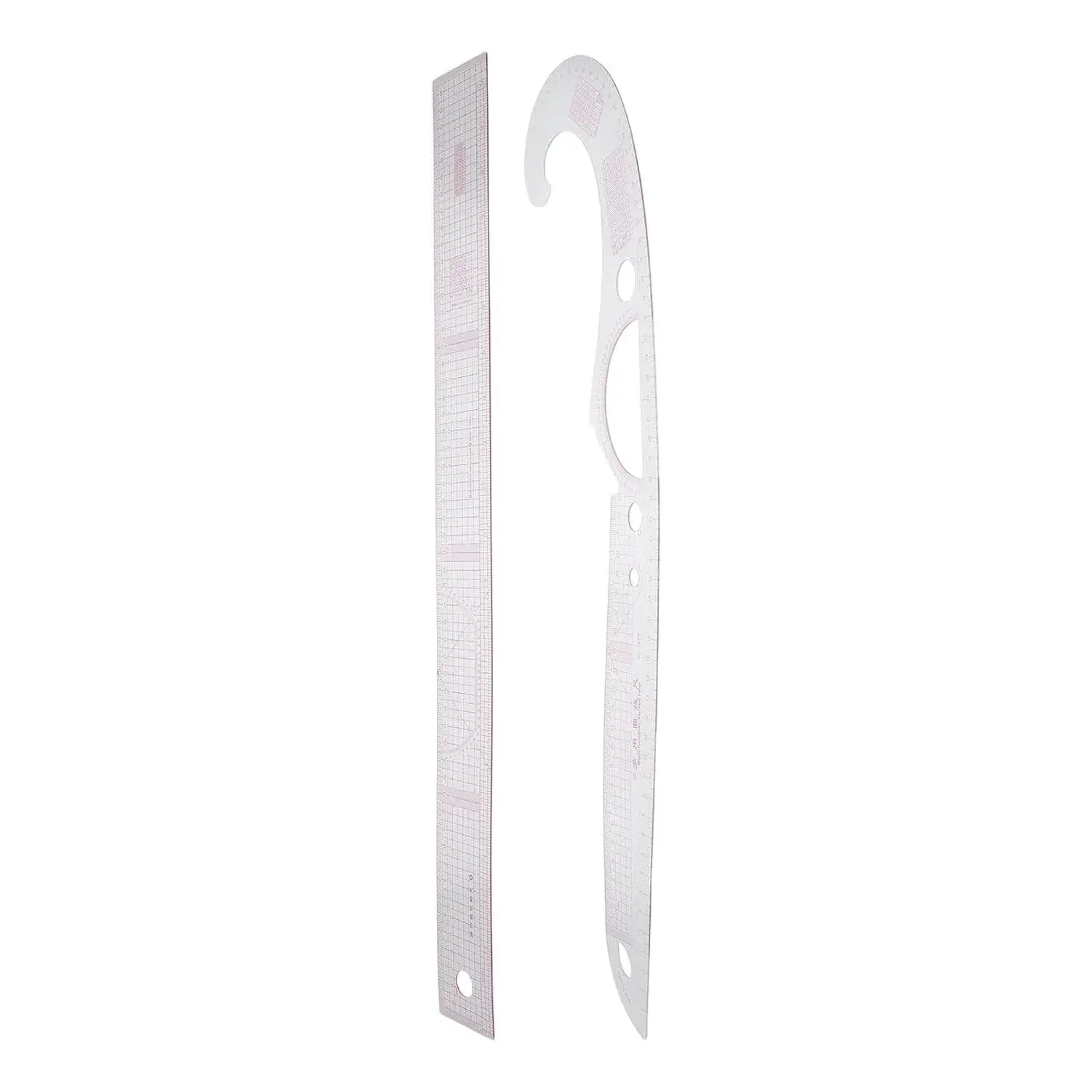Curve Ruler Sewing Set for Garment Pattern Making and Tailoring, 2pcs French Curve Rulers for Clothing Design and Fabric Cutting, Multi-Functional Sewing Tools for Dressmakers