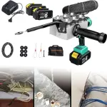 Electrician Pulling Dark Wire Pipe Threader Automatic Threading Machine Dark Wire Portable Electric Pulling Tool Lithium Threading with LED Lights,2x3000mA