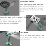 Electrician Pulling Dark Wire Pipe Threader Automatic Threading Machine Dark Wire Portable Electric Pulling Tool Lithium Threading with LED Lights,2x3000mA
