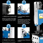 Bag Closer Machine Industrial Bag Closing Machine Bag Sewing Machine Automatic Woven Bag Sewer Packing Machine for Packing Bags Non-woven Fabrics Leather (GS7-017)