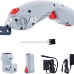 MXBAOHENG Wbt-1 Electric Fabric Scissors Cordless Cloth Cutter Rechargeable & Pluggable, for Cutting Carpet/Leather/Rubber/Paperboard (1 Battery & A Blade)