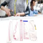 Metric Sewing Ruler, 6 Pieces French Curve Ruler for Pattern Making, Dress Makers Ruler Fashion Clear Sewing Ruler Set with Tracing Wheel for Beginners Tailors Designers