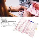Metric Sewing Ruler, 6 Pieces French Curve Ruler for Pattern Making, Dress Makers Ruler Fashion Clear Sewing Ruler Set with Tracing Wheel for Beginners Tailors Designers