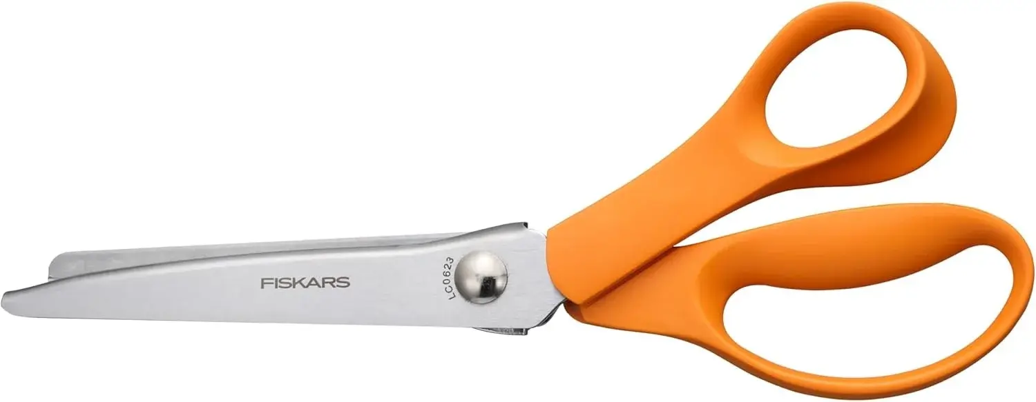 Fiskars Pinking Shears, Zig-Zag Edge, High Grade Stainless Steel Blades for Precision Cutting, Sewing and Crafting, Fabric Scissors, 8 Inches