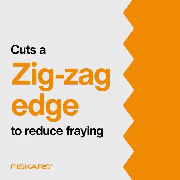 Fiskars Pinking Shears, Zig-Zag Edge, High Grade Stainless Steel Blades for Precision Cutting, Sewing and Crafting, Fabric Scissors, 8 Inches