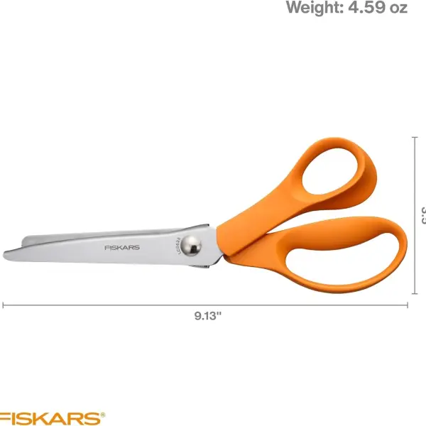 Fiskars Pinking Shears, Zig-Zag Edge, High Grade Stainless Steel Blades for Precision Cutting, Sewing and Crafting, Fabric Scissors, 8 Inches