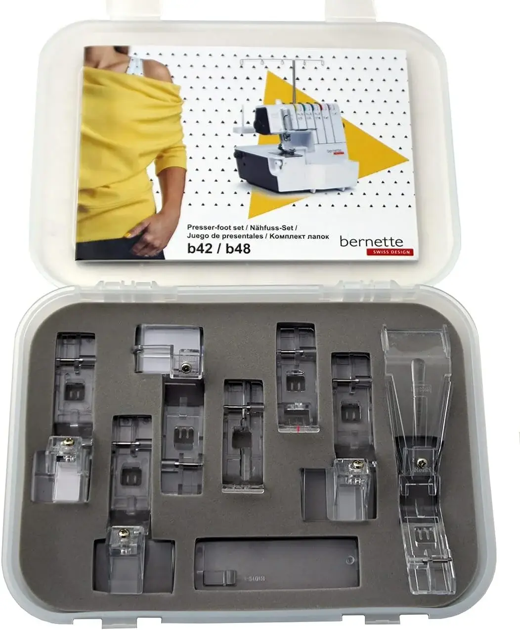 Bernette B48 Funlock Serger Coverstitch Sewing Machine | 23 Stitch Options LED Light Threader 1300SPM | Heavy Duty Overlocker Kit for Quilting Beginners Accessories & Tools Included