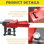 6-Blade Hay Cutter and Kneading Machine Grass Silage Machine Dry-Wet Straw Cutting Machine Crop Cutters with Chain Plate Type Conveyor 220V 3KW