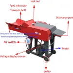 6-Blade Hay Cutter and Kneading Machine Grass Silage Machine Dry-Wet Straw Cutting Machine Crop Cutters with Chain Plate Type Conveyor 220V 3KW