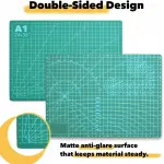 Mandala Crafts Self-Healing Cutting Mat Set – 24" x 36" A1 Green Double-Sided 5-Ply Mat with Fabric Cutter, Quilt Ruler & Craft Knife for Sewing, Quilting, Leather & Scrapbooking