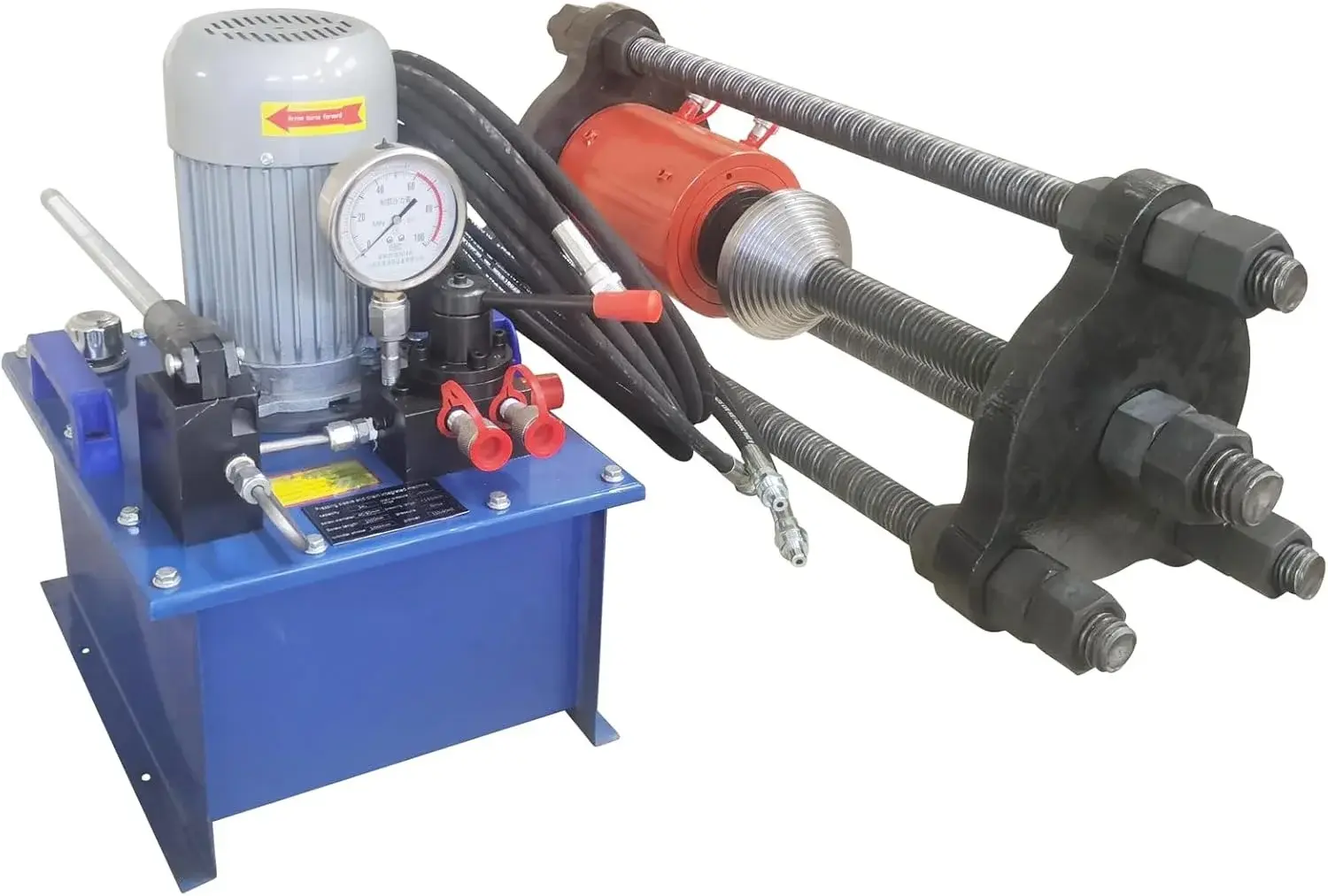 TECHTONGDA 100T Track Pin Press Machine 110V Crawler Pin Dismantling Tool, Pressing Sleeve Press Chain Integrated Machine with Manual & Electric Integrated Pump, Excavator Chain Repair Equipment