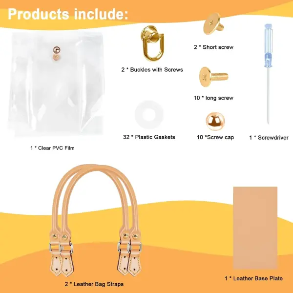 tusoo Clear TPU DIY Tote Bag Handbag Making Kit Handmade Gift Bags for Women, Handbag Tool Set Birthday Holiday Bag Making Kit (Clear-D)