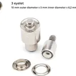 Leather Hand Press Machine kit for Setting Rivets, Eyelets and snap Buttons