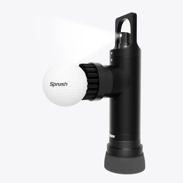 Golf Club Brush Cleaner with Water Spray Bottle and Sponge - Clean Golf Clubs Golf Balls Shoes All at Once - Heavy Duty - Golf Cleaning Device - Golf Accessories- USA Company (Matte Black)