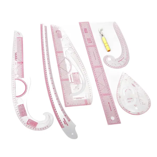 7pcs French Curve Ruler Set High Accuracy Complete Tools Sewing Rulers Set with Scale for Beginners Tailors Pattern Making