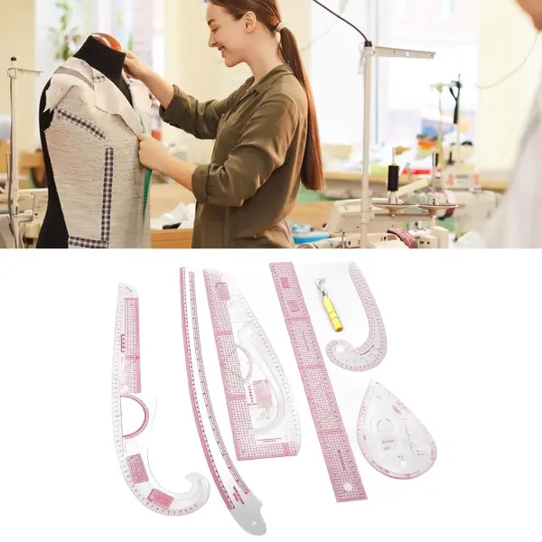 7pcs French Curve Ruler Set High Accuracy Complete Tools Sewing Rulers Set with Scale for Beginners Tailors Pattern Making