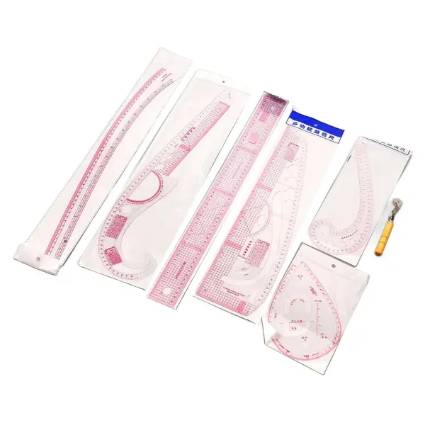 7pcs French Curve Ruler Set High Accuracy Complete Tools Sewing Rulers Set with Scale for Beginners Tailors Pattern Making