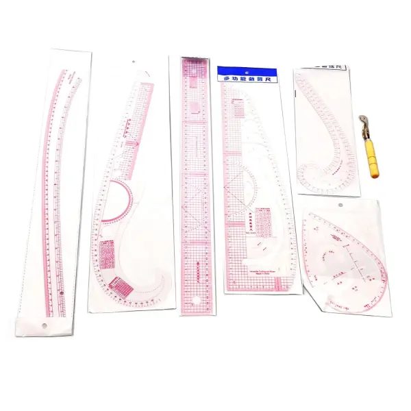 7pcs French Curve Ruler Set High Accuracy Complete Tools Sewing Rulers Set with Scale for Beginners Tailors Pattern Making