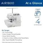 Brother AIR1800 Air Serger with Jet Air Threading, 2/3/4 Thread, LED Lit Work Area