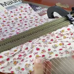 Fabric Pleater 32 Row Smocking Pleater,Ruffler Sewing Machine Presser Foot Attachment,Adjustable Row Pleating Tool with Back Box,for Garment Making Fabric Gathering Handcraft Fans 32Rows