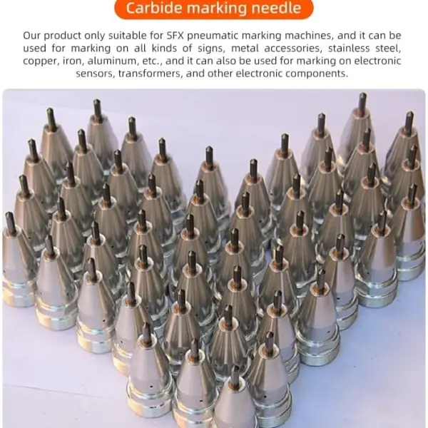 LYXC Carbide Marking Needle for SFX Pneumatic Marking Machine Deep Marking (ZS-Marking-15080, φ6*110mm)