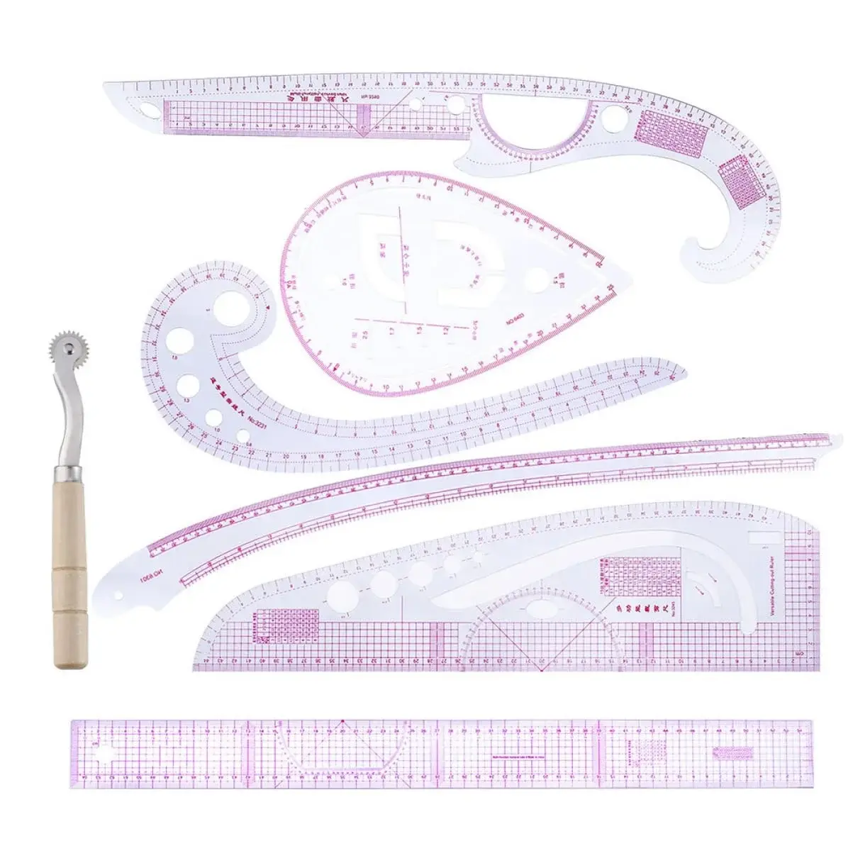 Professional Tailoring Tool Kit 7pc Sewing Ruler Set Ruler for Clothing Design