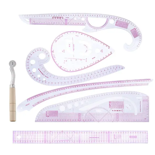 Professional Tailoring Tool Kit 7pc Sewing Ruler Set Ruler for Clothing Design