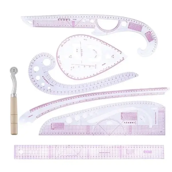 Professional Tailoring Tool Kit 7pc Sewing Ruler Set Ruler for Clothing Design
