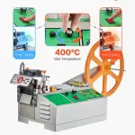 VEVOR Automatic Webbing Cutting Machine, Hot and Cold Ribbon Cutting Machine with Adjustable Temperature and LCD Display, Auto Zipper Tapes Cutter for Nylon Webbing, Elastic Bands, Shoelaces