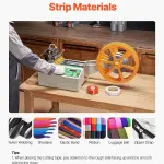 VEVOR Automatic Webbing Cutting Machine, Hot and Cold Ribbon Cutting Machine with Adjustable Temperature and LCD Display, Auto Zipper Tapes Cutter for Nylon Webbing, Elastic Bands, Shoelaces