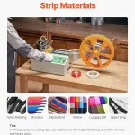 VEVOR Automatic Webbing Cutting Machine, Hot and Cold Ribbon Cutting Machine with Adjustable Temperature and LCD Display, Auto Zipper Tapes Cutter for Nylon Webbing, Elastic Bands, Shoelaces