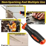WEDO Non-Sparking Awl Tools,3PCS Fiberglass Handle Sewing Awl for Sewing,Scratch Wood, Leather, Punch, Beryllium Copper,DIN Standard,BAM & FM Certificate,4” Blade Length,3mm Diameter