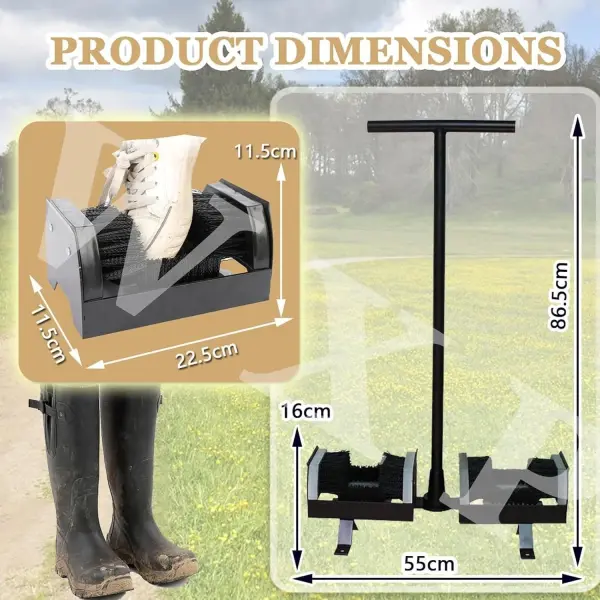Powerful Outdoor Boot Cleaner Brush - Electric Scrubbing Brush & Heavy-Duty Shoe Scraper, Suede & Leather Cleaner, Floor-Mount Design for Ultimate Dirt Removal