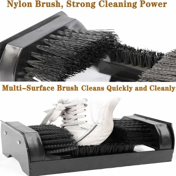 Powerful Outdoor Boot Cleaner Brush - Electric Scrubbing Brush & Heavy-Duty Shoe Scraper, Suede & Leather Cleaner, Floor-Mount Design for Ultimate Dirt Removal