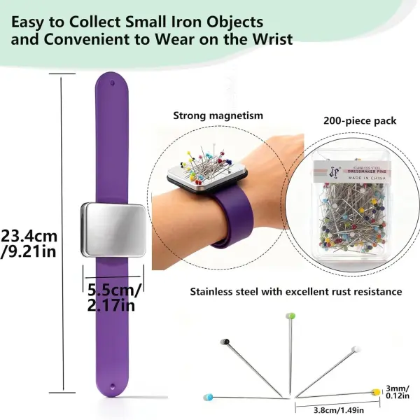 XWCSEWING Sewing Quilting Seam Kits and supplies-100 Pcs Plastic Sewing Clips and 200 Pcs Stainless Steel pins with Magnetic Holder