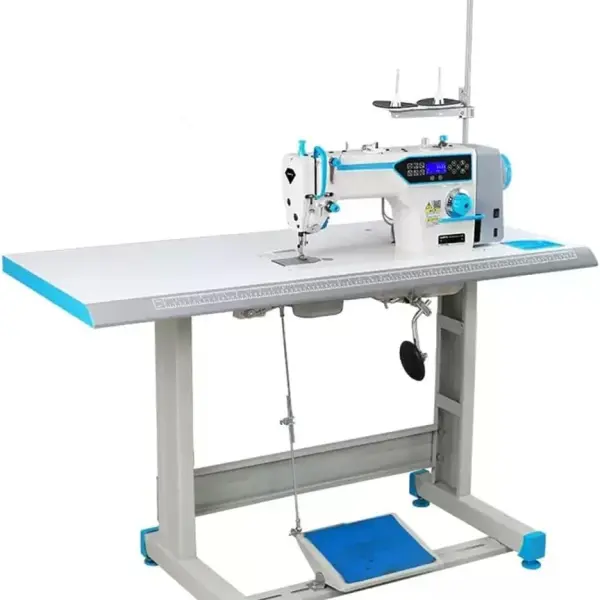 Industrial Fully Automatic Lockstitch Sewing Machine with Motor, Table Stand and LED Sewing Light DIY 220V