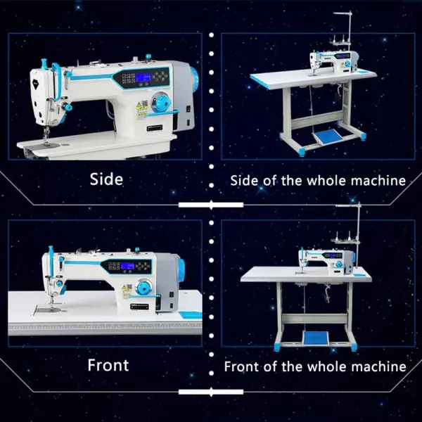 Industrial Fully Automatic Lockstitch Sewing Machine with Motor, Table Stand and LED Sewing Light DIY 220V