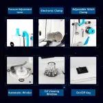 Industrial Fully Automatic Lockstitch Sewing Machine with Motor, Table Stand and LED Sewing Light DIY 220V
