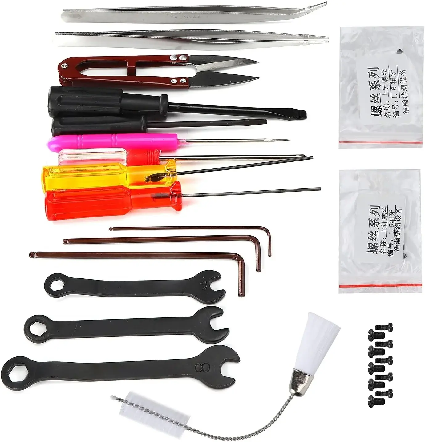 WQAPVHBG Sewing Machine Cleaning Kit, 14 Types Sewing Machine Tools, Multifunctional Sewing Machine Screwdriver Set with Storage Box for Tailoring Enthusiasts to Cut Fabrics