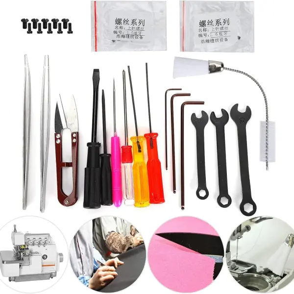 WQAPVHBG Sewing Machine Cleaning Kit, 14 Types Sewing Machine Tools, Multifunctional Sewing Machine Screwdriver Set with Storage Box for Tailoring Enthusiasts to Cut Fabrics