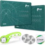 Chunful 5 Pcs Rotary Cutter Set 2 Pcs A4 Self Healing Cutting Mat & 45mm Fabric Cutter Wheel with 2 Blades 9 x 12 Inch Sewing Cutting Mats for Crafts Quilting Patch Working Hobby