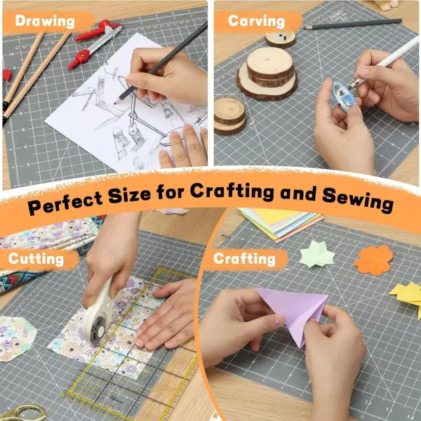 Premium 5 Pcs Self Healing Cutting Mat 18'' x 12'', A3 Non-slip Sewing Mat for Quilting, 5-Ply Rotary Cutting Board Double-Sided for Crafts Cutting Fabric Scrapbooking Modeling Projects