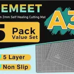 Premium 5 Pcs Self Healing Cutting Mat 18'' x 12'', A3 Non-slip Sewing Mat for Quilting, 5-Ply Rotary Cutting Board Double-Sided for Crafts Cutting Fabric Scrapbooking Modeling Projects