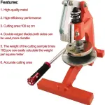 INTBUYING Hand Pressure Sampling Knife Textile Fabric gram Instrument Round Sample Cutter Textile Carpet Sample Cutter