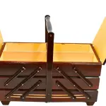 Dekohelden24 Sewing Box Made of Veneer Wood with 7 compartments in Brown, L/W/H 42 x 20 x 21 cm, 42 cm
