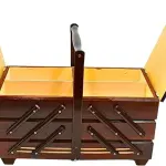 Dekohelden24 Sewing Box Made of Veneer Wood with 7 compartments in Brown, L/W/H 42 x 20 x 21 cm, 42 cm