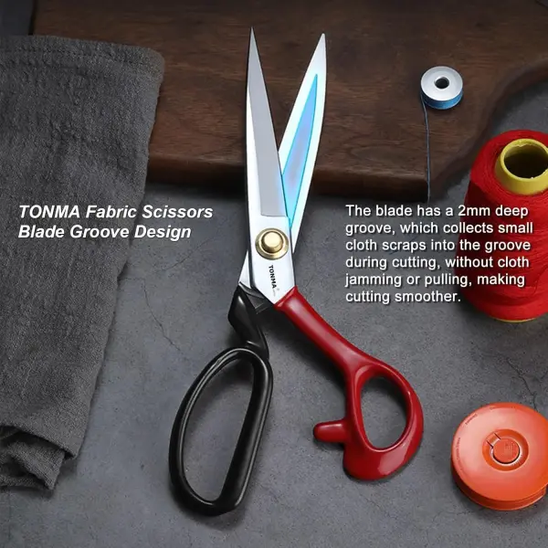 TONMA Fabric Scissors [Made in Japan] 10 Inch Professional Sewing Scissors for Tailoring Heavy Duty Japanese Solid Steel Tailor Shears for Leather Cutting Home Office Artists Dressmakers